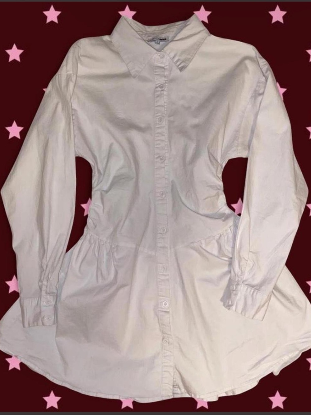 Fashion Nova White Button-Up Mini Dress